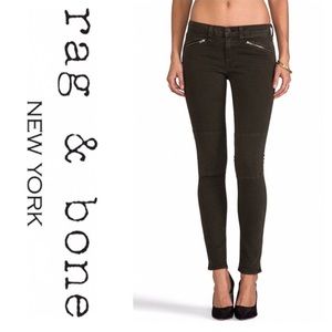 Rag & Bone Black Ridley Moto Jeans